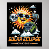 Poster Éclipse solaire totale Avril 2024 (Devant)