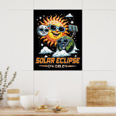 Poster Éclipse solaire totale Avril 2024 (Cuisine)