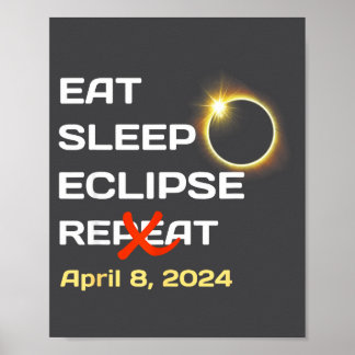 Poster Éclipse solaire totale de 2024 en Amérique - Total