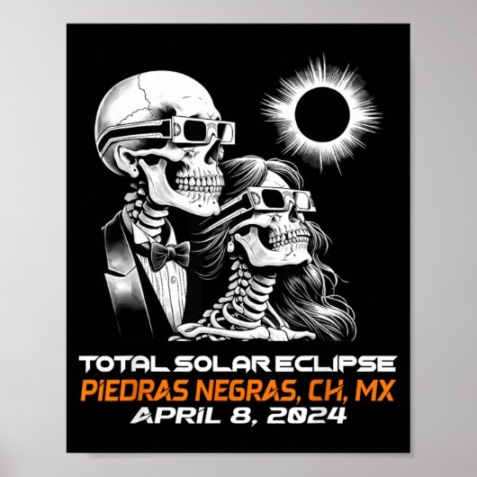 Poster Éclipse solaire totale de squelette Piedras Negras (Devant)