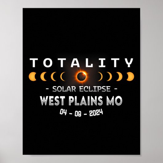 Poster Éclipse solaire totale de West Plains Mo 2024  (Devant)