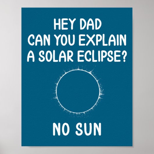 Poster Éclipse Solaire Totale Drôle Astronomie (Devant)