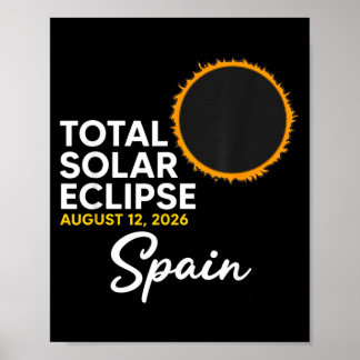Poster Éclipse solaire totale en Espagne le 12 août 2026