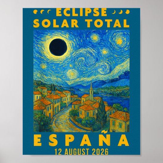 Poster Éclipse solaire totale Espagne 2026  (Devant)