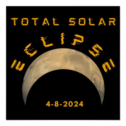 POSTER ÉCLIPSE SOLAIRE TOTALE LUNE SOLEIL TERRE (Devant)
