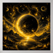 Poster Éclipse sombre avec filigrane doré — Fantastique c (Devant)