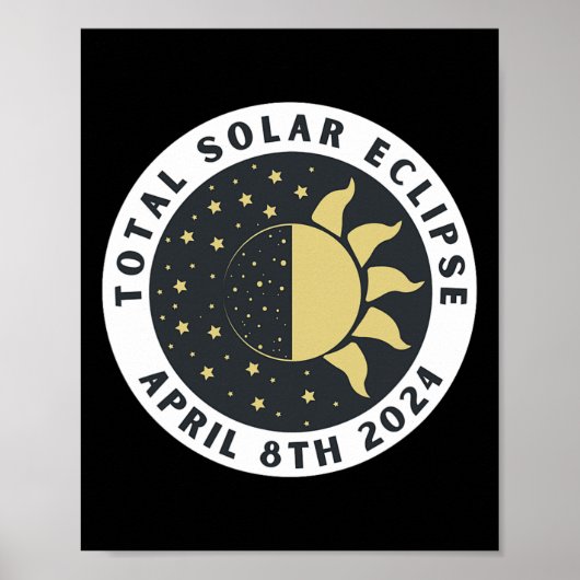 Poster Eclipse - Total Éclipse Solaire - Totalité 2024 (Devant)