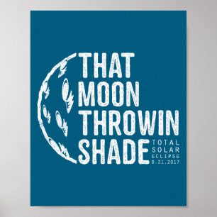 Poster Éclipse Totale de Soleil Drôle 2017 Lune