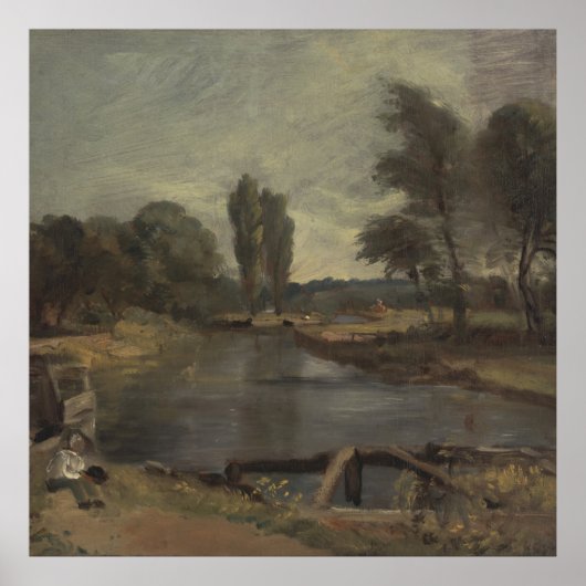 Poster Écluse de Flatford - John Constable (Devant)