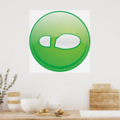 Poster Eco-Friendly Green Footprint Icon (Cuisine)