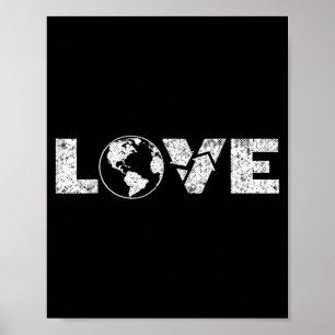 Poster Éco guerrier aime planète Terre symbole de recycla