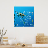 Poster Eco Tortue (Les sacs en plastique ne sont p (Cuisine)