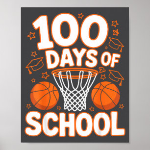 Poster École 100e 100 Jours École Basketball Enseignant D