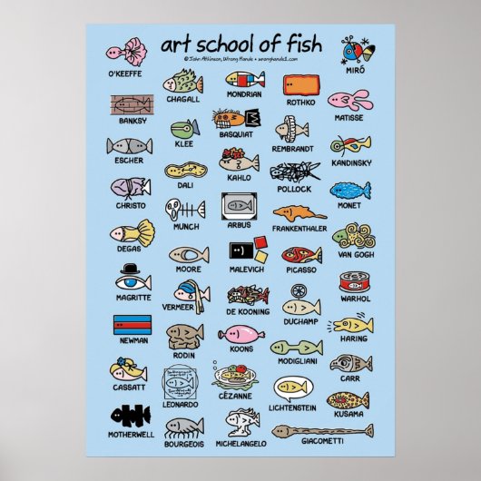 Poster école d'art du composite de poisson (Devant)