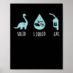 Poster Ecole de Dinosaure de Science du gaz liquide solid