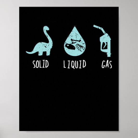 Poster Ecole de Dinosaure de Science du gaz liquide solid (Devant)