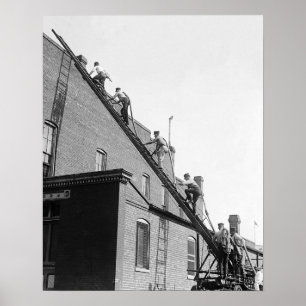 Poster École de formation des pompiers, 1920. Photo vinta