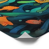 Poster École de poissons de récif (Coin)