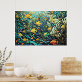 Poster École de poissons de récif (Cuisine)