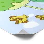 Poster École de poissons nageant dans la ville sous-marin (Coin)