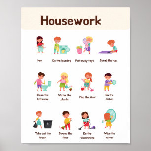 Poster École de travail à domicile Éducation