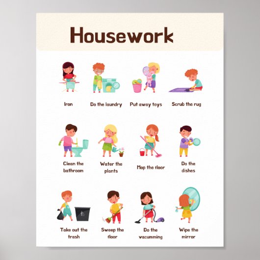 Poster École de travail à domicile Éducation (Devant)