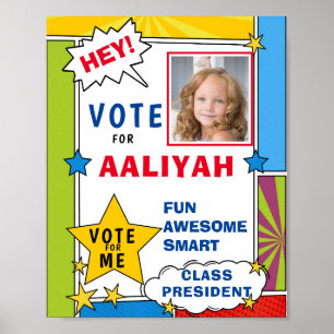 Poster École de vote de style bande dessinée animée dynam