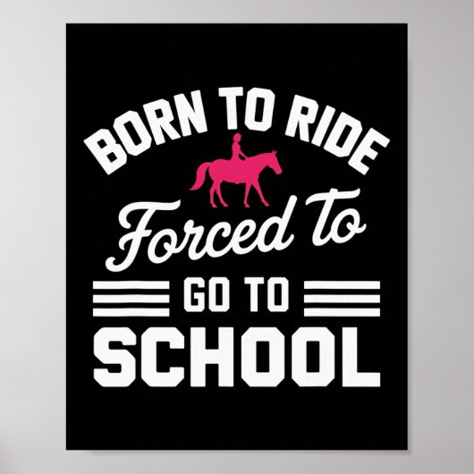 Poster École d'équitation fille équestre (Devant)