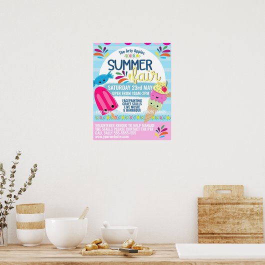 Poster école PTO été foire Circulaire vacances d'été (Cuisine)