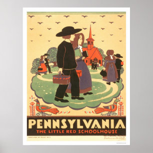 Poster École rouge Amish WPA 1938