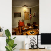 Poster École - Salle de classe - Bienvenue en classe (Bureau à domicile)