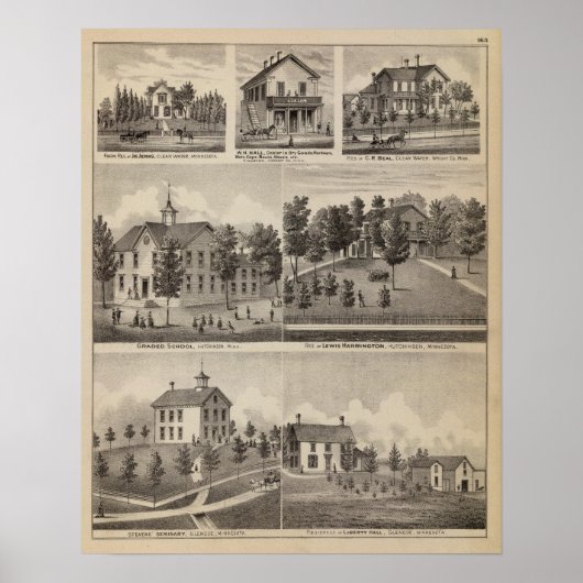 Poster École, Séminaire, Résidences, Minnesota (Devant)