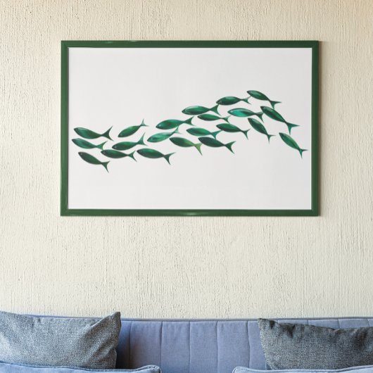 Poster Ecole Verte du Poisson Aquarelle