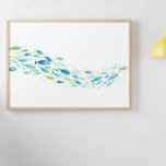 Poster École verte et bleue du poisson Aquarelle<br><div class="desc">Cette conception peut être personnalisée en choisissant l'option Modifier la conception. Vous pouvez également transférer sur d'autres objets. Contactez-moi à l'adresse colorflowcreations@gmail.com ou utilisez l'option conversation en haut de la page si vous souhaitez avoir cette conception sur un autre produit ou si vous avez besoin d'aide pour cette conception. Voir...</div>
