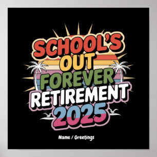 Poster Écoles à la retraite permanente 2025 Enseignants à