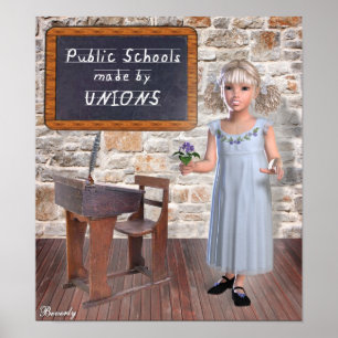 Poster Écoles publiques réalisées par les syndicats