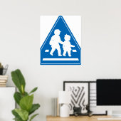 Poster Écoliers traversant >> Panneau de signalisation ja (Bureau à domicile)