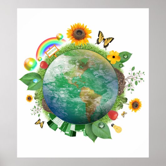 Poster Écologie : recycler - (Devant)