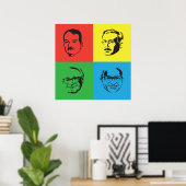 Poster Econ Heads - Mises, Hayek, Rothbard, Friedman (Bureau à domicile)
