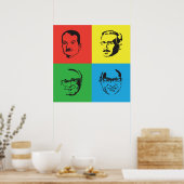 Poster Econ Heads - Mises, Hayek, Rothbard, Friedman (Cuisine)
