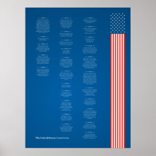 Poster Econo VS Grondwet Amerikaanse vlag