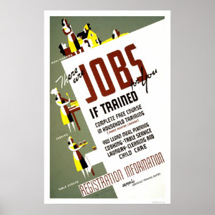 Poster Économie ménagères formant WPA 1940
