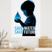Poster Économiser l'eau, Sauver l'avenir (Cuisine)