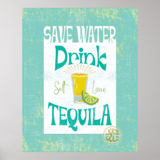 Poster Économisez de l'eau Boire Tequila Boho Cowgirl Sou