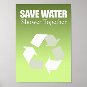 Poster Économisez de l'eau. Douche ensemble.