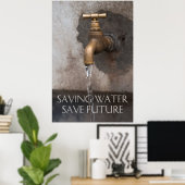 Poster Économisez de l'eau pour l'avenir (Bureau à domicile)