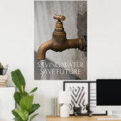 Poster Économisez de l'eau pour l'avenir (Bureau à domicile)