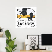 Poster Économisez du panda énergétique (Bureau à domicile)