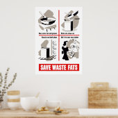 Poster Économisez les graisses de déchets (Cuisine)