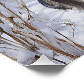 Poster Écossais Deerhound Noël neige tombe (Coin)